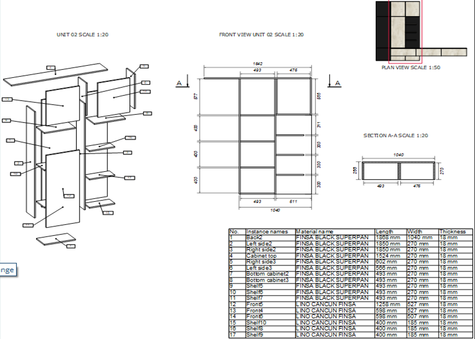 Cad drawing closet