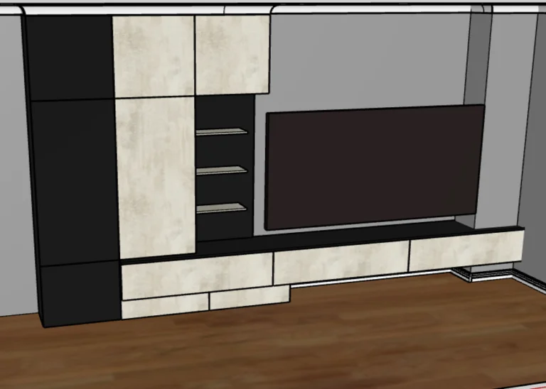 Cad drawing tv wall