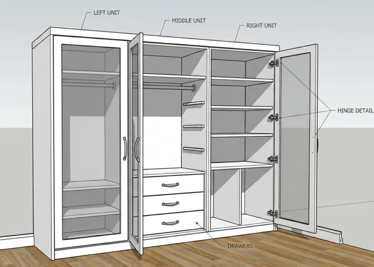 Glass door wardrobe design