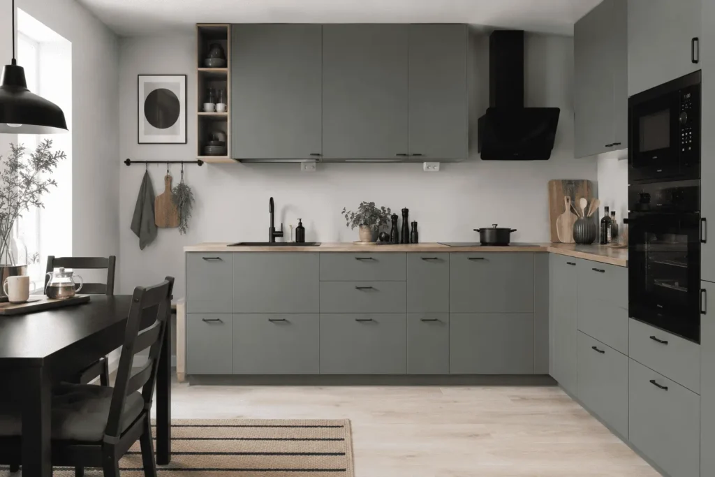 IKEA kitchen grey-green